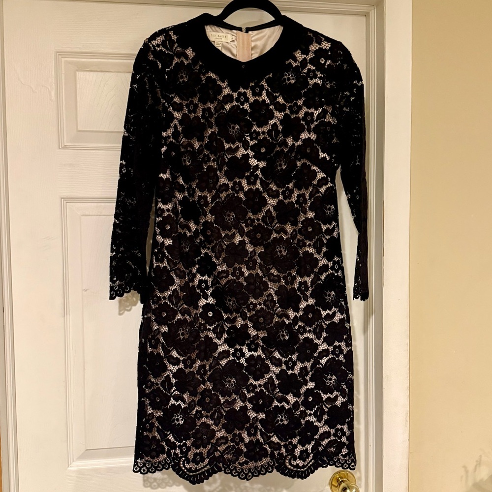 Ted Baker London Black Floral Lace Dress